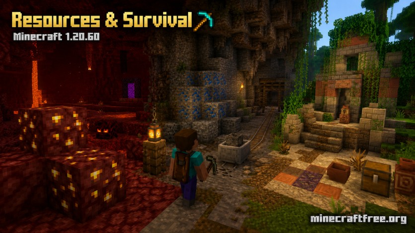 Tài nguyên và sinh tồn trong Minecraft 1.20.60