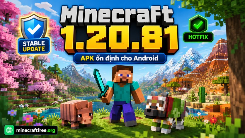 Minecraft 1.20.81 APK bản ổn định sau 1.20.80 cho Android