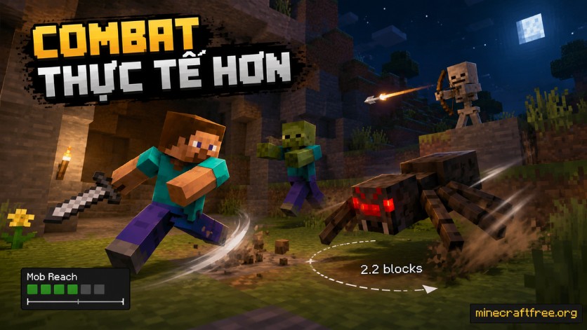 Minh họa combat mob trong Minecraft 1.20.2