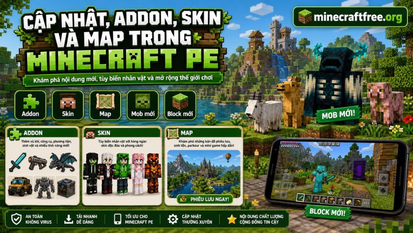 Add-on các skin và map trong game