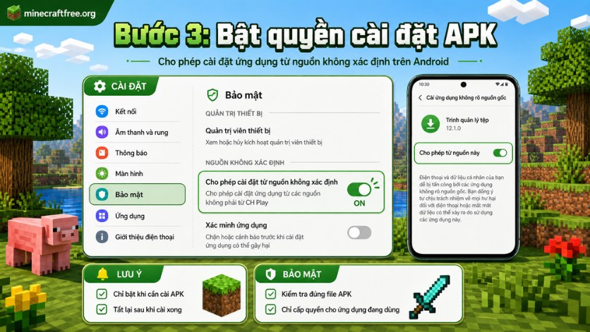 Cấp quyền cài đặt