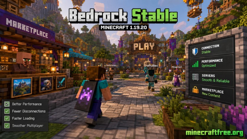 Bedrock ổn định hơn trong Minecraft 1.19.20