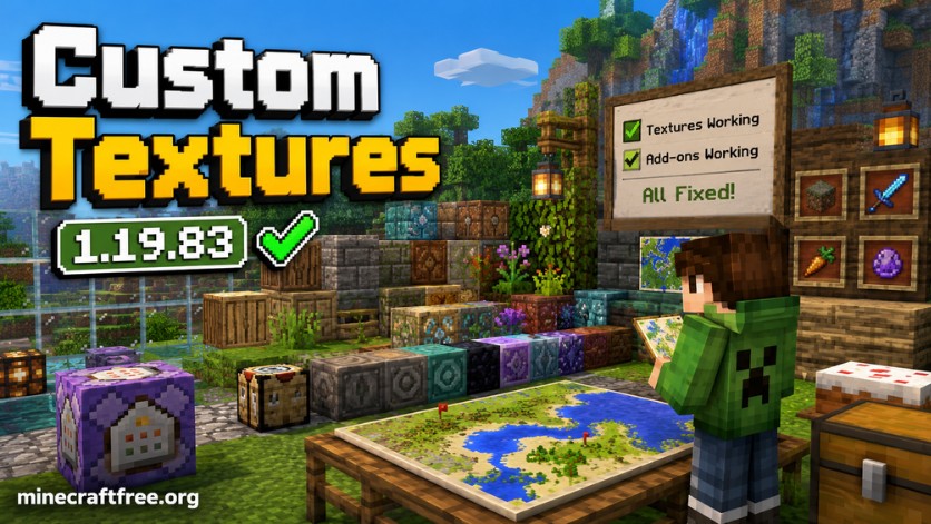 Custom textures trong Minecraft 1.19.83