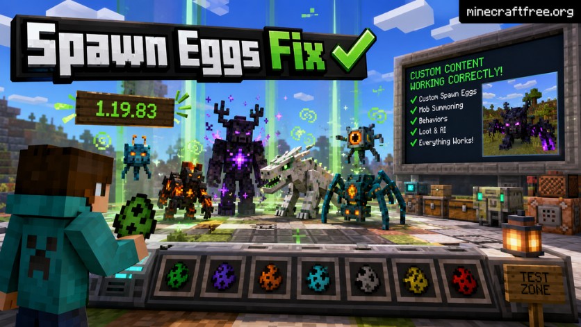 Custom spawn eggs trong Minecraft 1.19.83