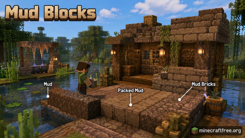 Mud Blocks và Mud Bricks trong Minecraft 1.19