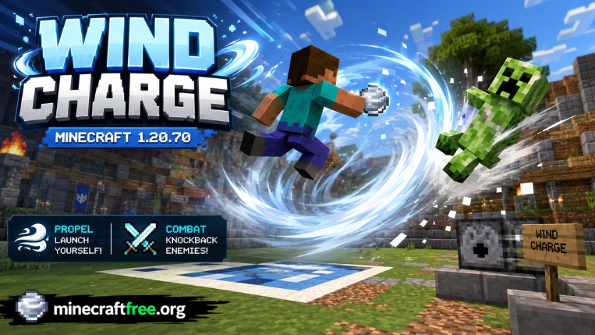Wind Charge trong Minecraft 1.20.70