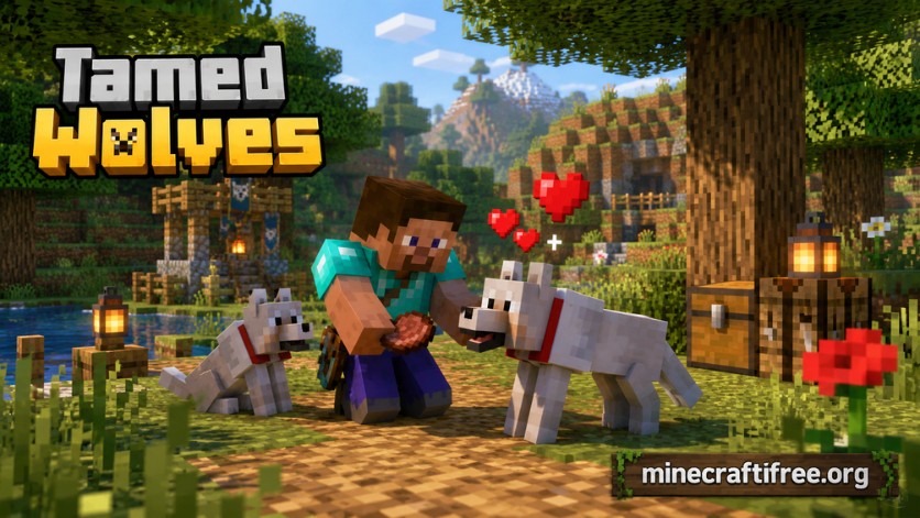 Sói thuần hóa trong Minecraft 1.20.70