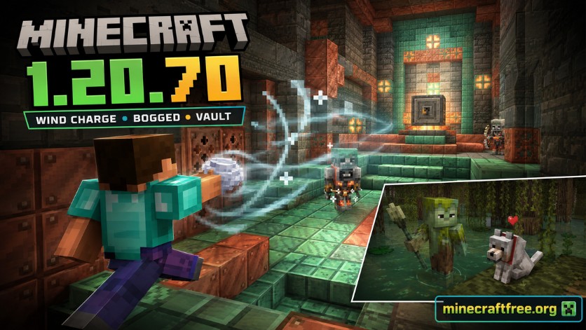 Minecraft 1.20.70 với Wind Charge và Vault