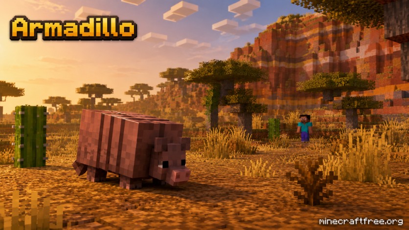 Armadillo trong Minecraft 1.20.80 ở Savanna